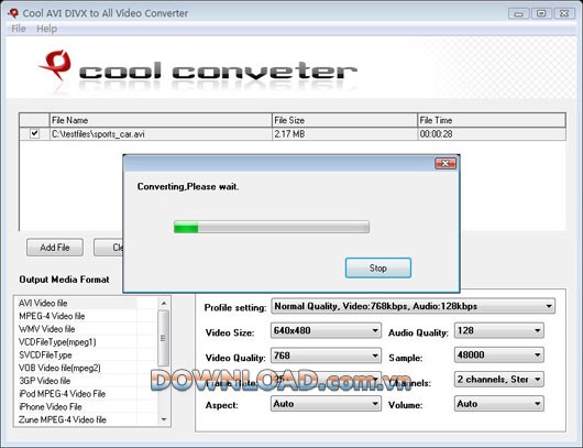 Cool AVI DIVX to All Video Converter