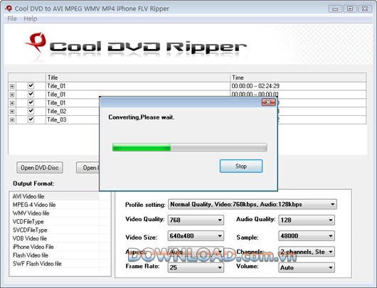 Cool DVD to AVI MPEG WMV MP4 iPhone FLV Ripper