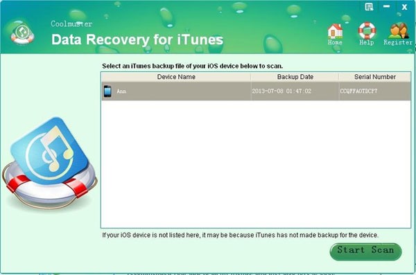 Coolmuster Data Recovery for iTunes