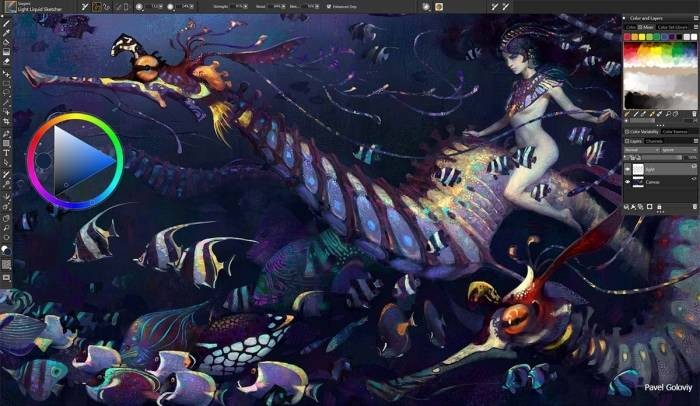 Giao diện Corel Painter