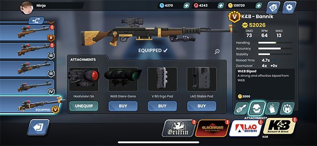 Game Countersnipe sở hữu kho vũ khí đồ sộ cùng khả năng tùy biến mạnh mẽ