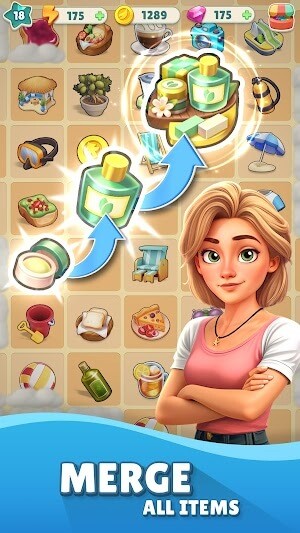 Hợp nhất tất cả các vật phẩm để khôi phục hòn đảo trong game Cozy Coast