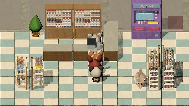 Sắp xếp hàng hóa lên kệ, trang trí cửa hàng và bán hàng trong Cozy Desktop Konbini game