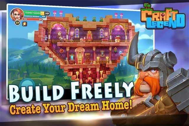 Thiết kế và xây dựng ngôi nhà mơ ước của bạn trong game Craft Legend cho Android