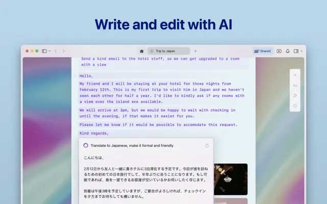 Viết và chỉnh sửa văn bằng bằng AI