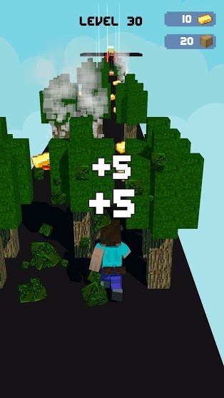 Craft Runner cho bạn chạy trong một thế giới khối vuông giống Minecraft