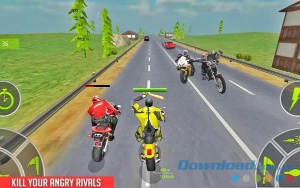 Tiêu diệt những kẻ thù hung hãn trên đường đua Crazy Bike Attack Racing New cho Android