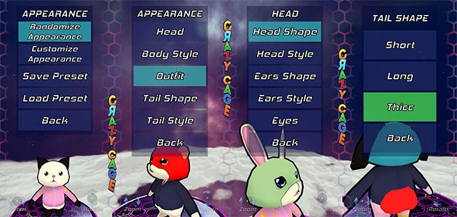 Tùy chỉnh nhân vật không giới hạn trong game Crazy Cage