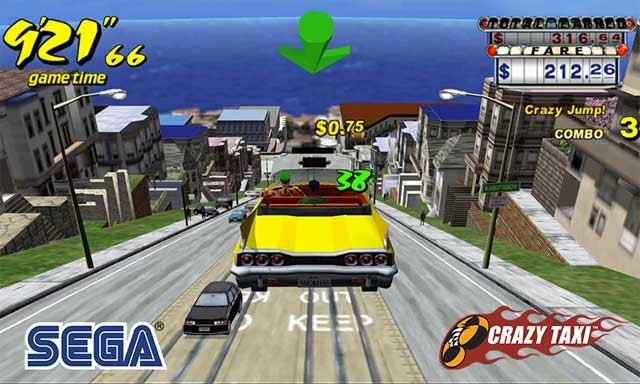 Chạy đua với bộ đếm thời gian trong Crazy Taxi Classic