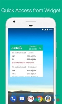 Widget kết nối nhanh trên Cricbuzz cho Android