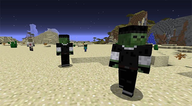 Zombie có các skin đa dạng, tạo nên cuộc chiến nhiều màu sắc trong Minecraft