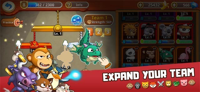 Mở khóa thêm nhiều anh hùng và phát triển đội quân của bạn trong Critter Clash