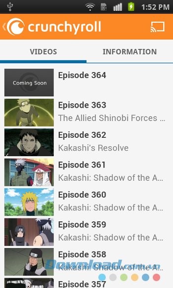 Xem phim dễ dàng với Crunchyroll for Android