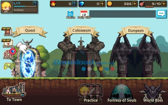 Crusaders Quest bao gồm nhiều địa điểm chiến đấu