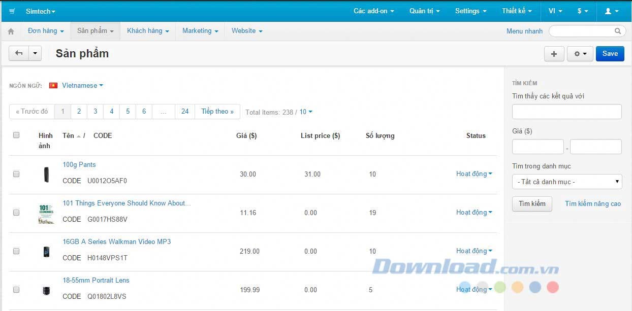 Quản lý danh mục sản phẩm dễ dàng với CS-Cart