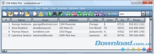 Bộ lọc thông minh giúp người dùng sắp xếp dữ liệu hợp lí