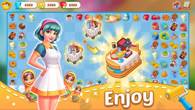 Ghép 2 nguyên liệu nấu ăn lại với nhau để tạo ra một nguyên liệu mới