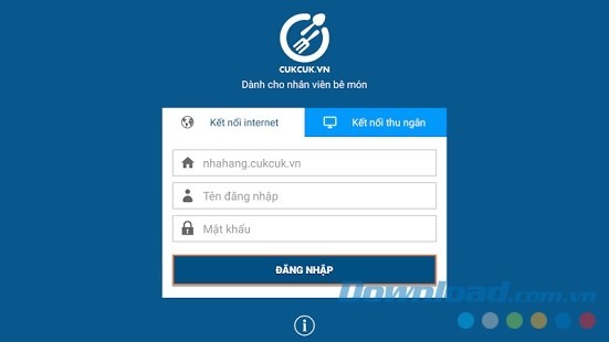 Giao diện chính của CUKCUK.VN - Chạy bàn