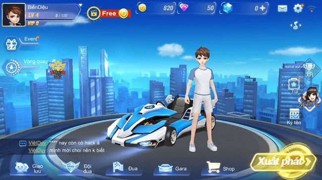 Giao diện chuẩn bị chơi game