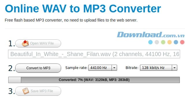 Chuyển đổi từ WAV sang MP3