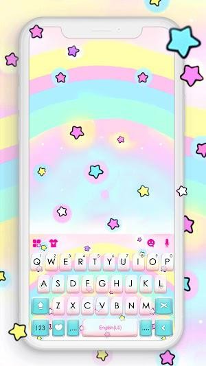 Cute Rainbow Stars Keyboard Background là một ứng dụng chủ đề bàn phím dễ thương
