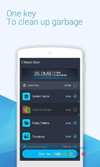 Tính năng dọn dẹp thiết bị mạnh mẽ của CY Security Antivirus Cleaner