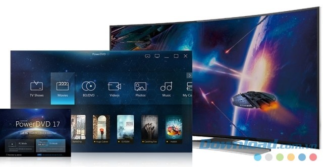 Giao diện phần mềm phát video chất lượng cao CyberLink PowerDVD