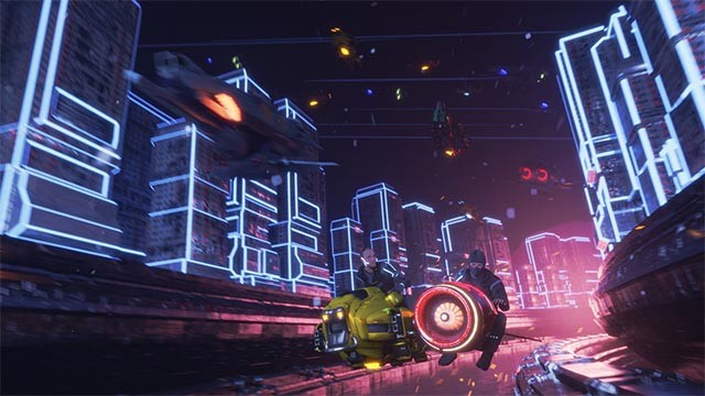 Đua xe và giao hàng không ngừng nghỉ trong game Cyberpunk Messenger