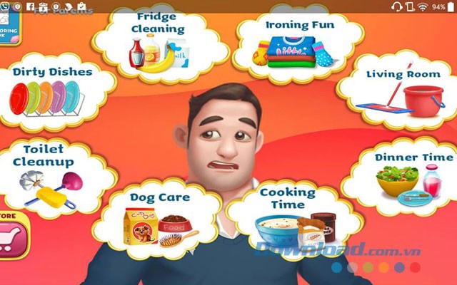 Giao diện chơi game Daddy's Little Helper trên Android