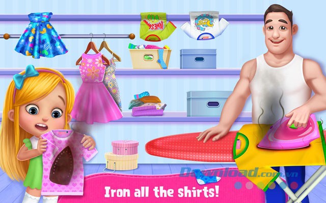 Giúp bố là ủi quần áo thơm tho, sạch sẽ