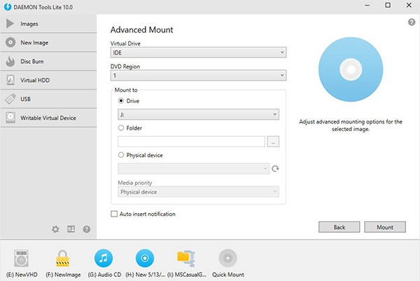 DAEMON Tools Lite tích hợp nhiều tính năng và công nghệ quản lý ổ ảo mới