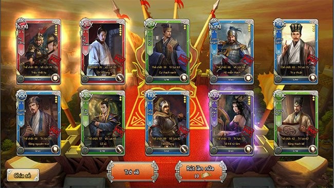 Danh sách tướng trong game Đại chiến tam quốc