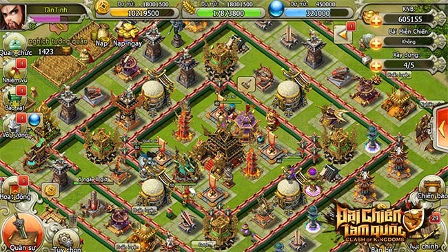 Giao diện chính của game chiến thuật Đại Chiến Tam Quốc