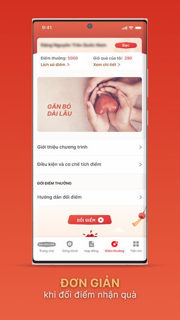 Đổi điểm thưởng nhận quà