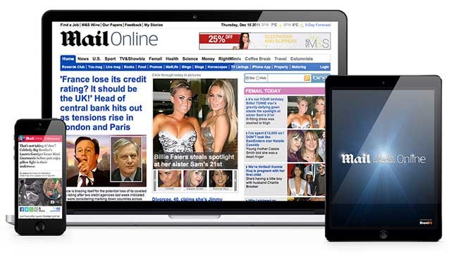 MailOnline được quản lý riêng biệt so với trang báo in Daily Mail