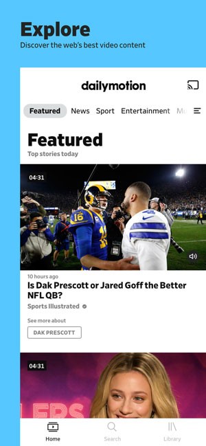 Dailymotion Mobile là kênh video giải trí khổng lồ