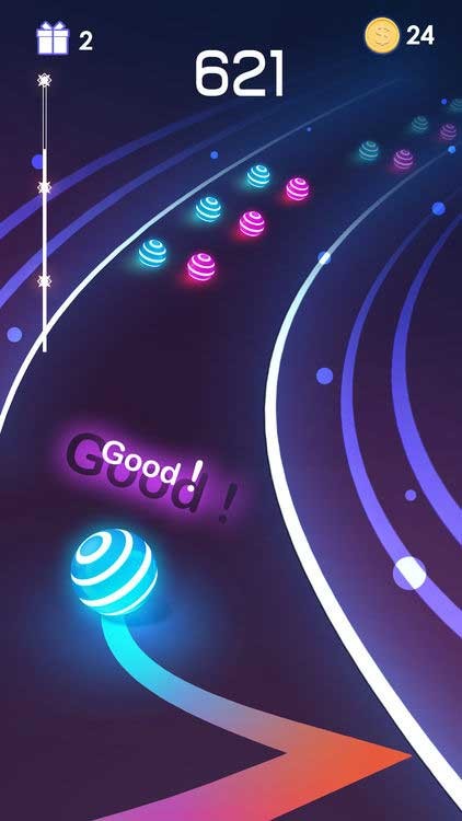 Dẫn bóng đi qua bóng cùng màu và tránh bóng khác màu