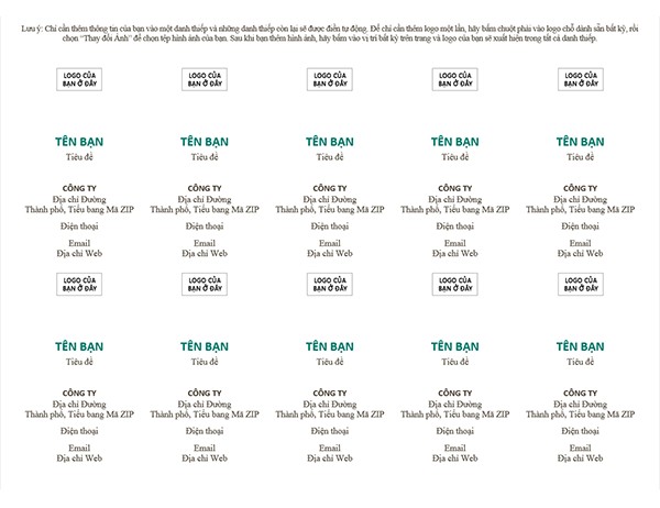 Danh thiếp kèm Logo - Mẫu 6