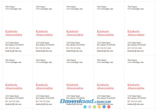 Danh thiếp chân dung màu đỏ