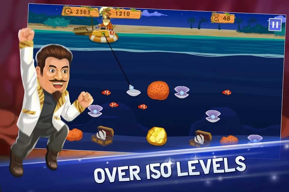 Gold Miner Vegas: Gold Rush cho Android có nhiều cấp độ khó khác nhau