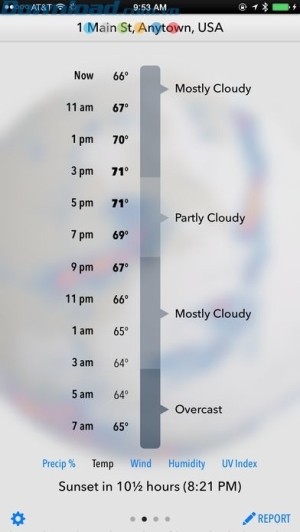 Dự báo chính xác cho địa điểm của bạn