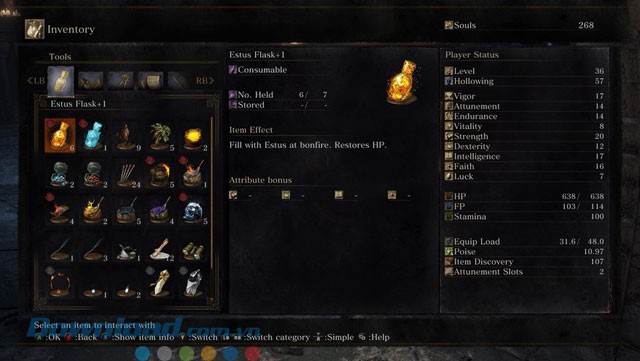 Nâng cấp vũ khí cho nhân vật