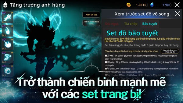 Trở thành chiến binh mạnh mẽ với các set trang bị