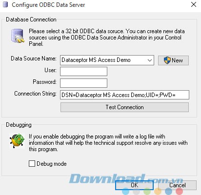 Thiết lập dữ liệu máy chủ ODBC