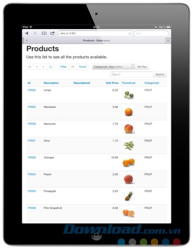 Truy cập từ máy tính bảng