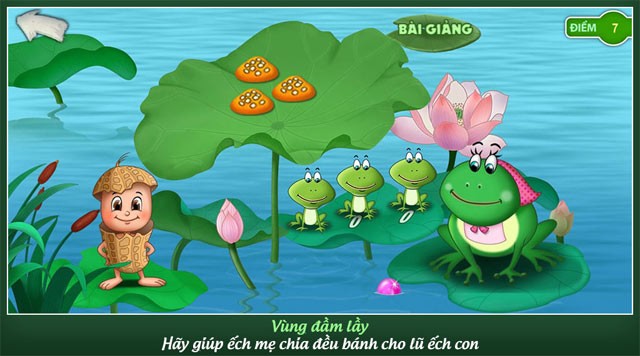 Chia bánh cho ếch con