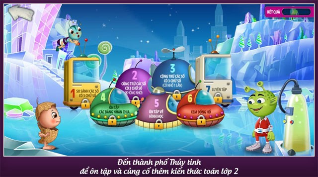 Đến Thành phố Thủy tinh ôn tập kiến thức Toán lớp 2