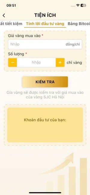 Tính lời đầu tư vàng