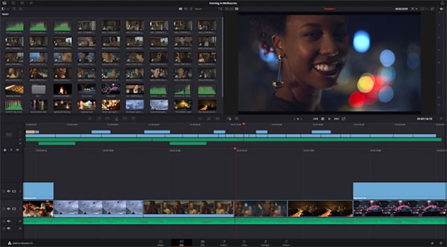 Giao diện của DaVinci Resolve 16 mới nhất