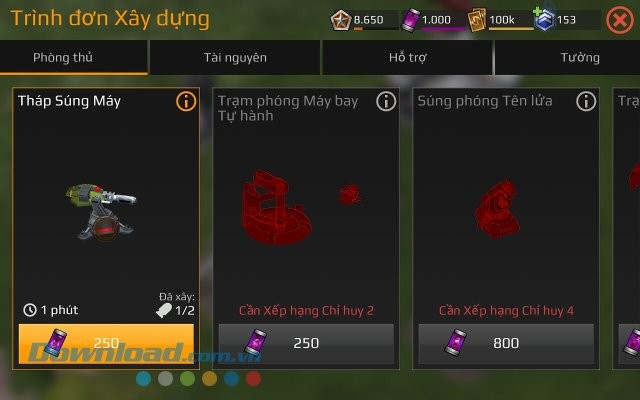 Các công trình trong game Dawn of Steel